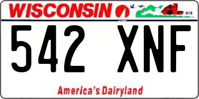 WI license plate 542XNF