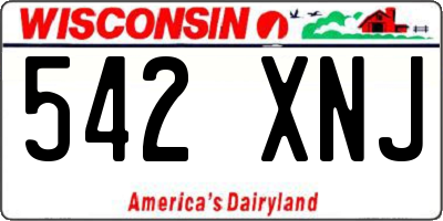 WI license plate 542XNJ
