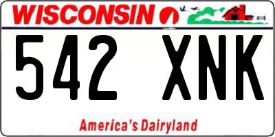 WI license plate 542XNK