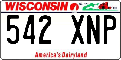 WI license plate 542XNP