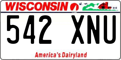 WI license plate 542XNU