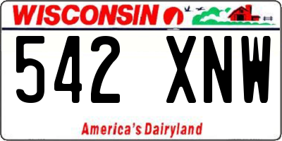 WI license plate 542XNW