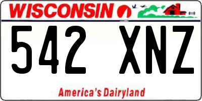 WI license plate 542XNZ