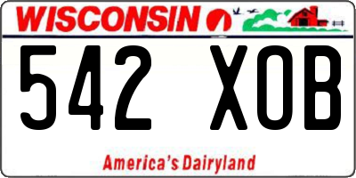 WI license plate 542XOB