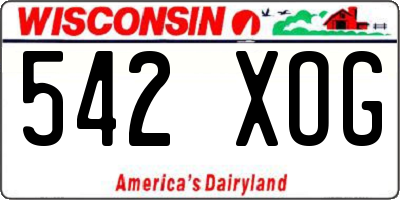 WI license plate 542XOG