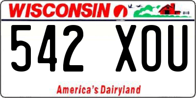 WI license plate 542XOU