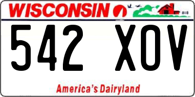 WI license plate 542XOV