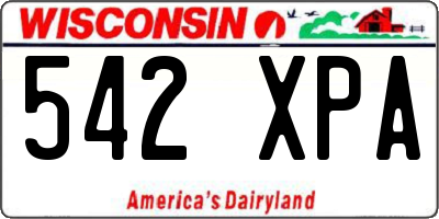 WI license plate 542XPA