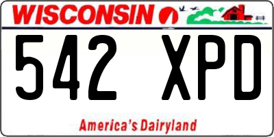 WI license plate 542XPD