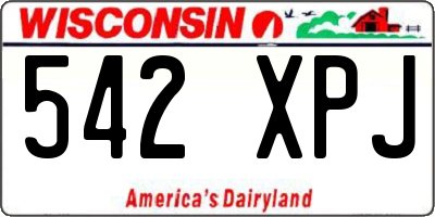 WI license plate 542XPJ