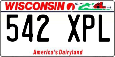 WI license plate 542XPL
