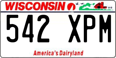 WI license plate 542XPM