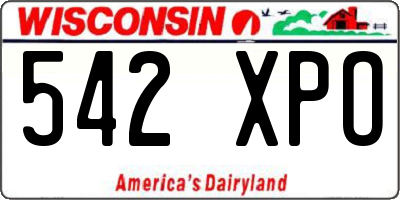 WI license plate 542XPO