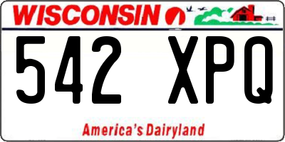 WI license plate 542XPQ