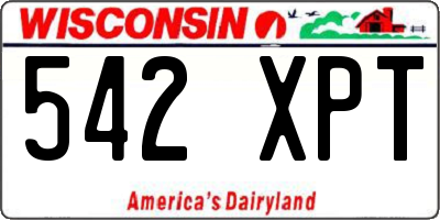 WI license plate 542XPT