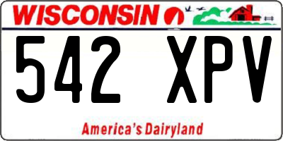 WI license plate 542XPV