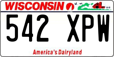 WI license plate 542XPW
