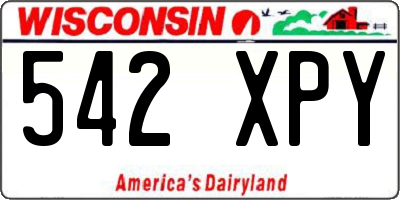 WI license plate 542XPY