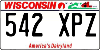 WI license plate 542XPZ
