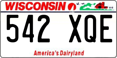 WI license plate 542XQE