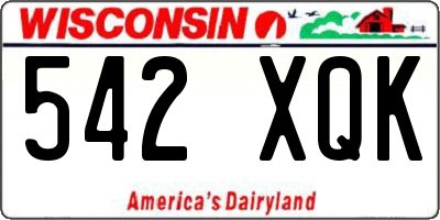 WI license plate 542XQK