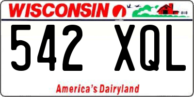 WI license plate 542XQL