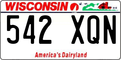 WI license plate 542XQN