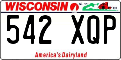 WI license plate 542XQP