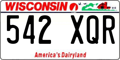 WI license plate 542XQR