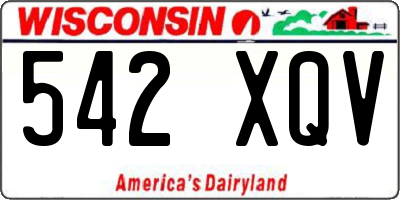 WI license plate 542XQV
