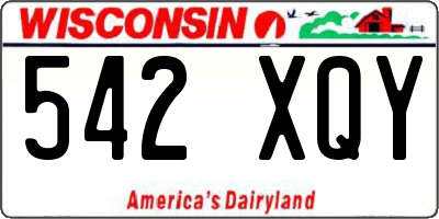 WI license plate 542XQY