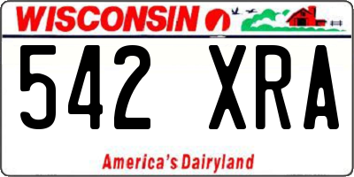 WI license plate 542XRA