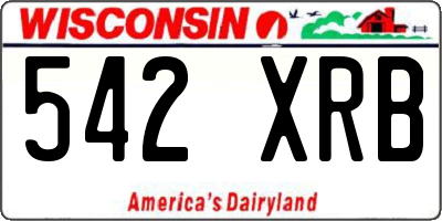 WI license plate 542XRB