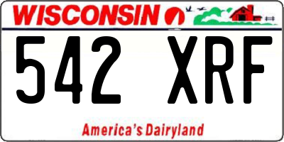 WI license plate 542XRF