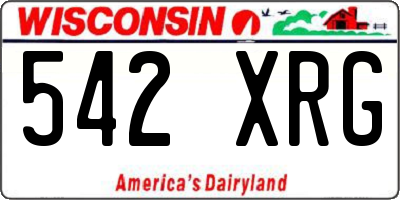 WI license plate 542XRG