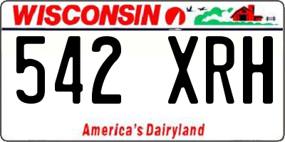 WI license plate 542XRH
