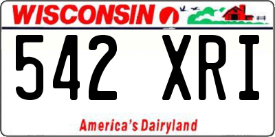WI license plate 542XRI
