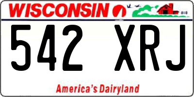 WI license plate 542XRJ