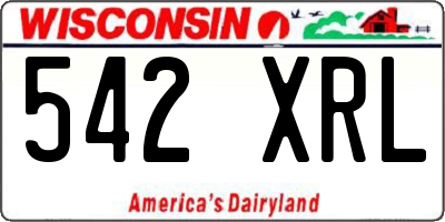 WI license plate 542XRL