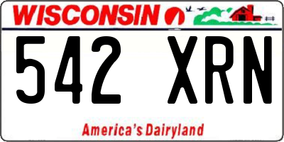 WI license plate 542XRN