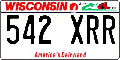 WI license plate 542XRR