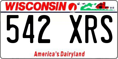 WI license plate 542XRS