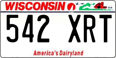 WI license plate 542XRT