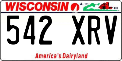 WI license plate 542XRV