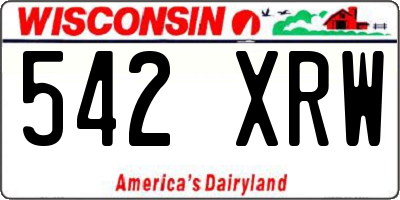 WI license plate 542XRW