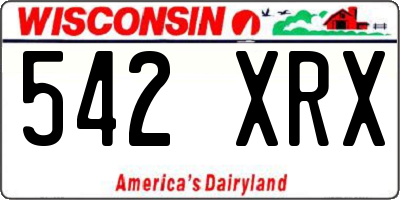 WI license plate 542XRX