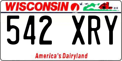 WI license plate 542XRY