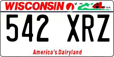 WI license plate 542XRZ