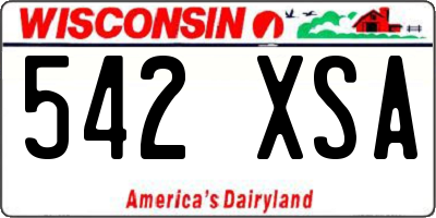 WI license plate 542XSA