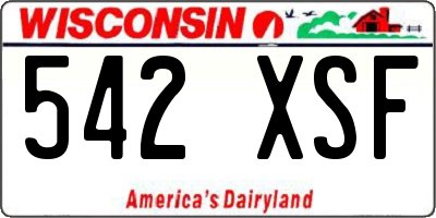 WI license plate 542XSF